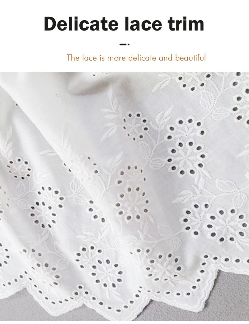 BEAUTELICATE Half Slip Skirt Extender 100% Cotton Vintage Underskirt with Lace Embroidery - Image 5
